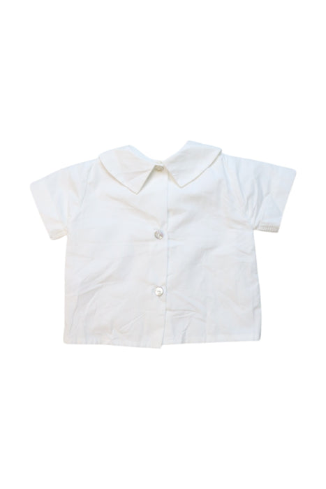 A White Short Sleeve Tops from Benedita in size 3-6M for girl. (Back View)