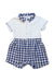 A White Short Sleeve Rompers from Il Gufo in size 6-12M for girl. (Front View)