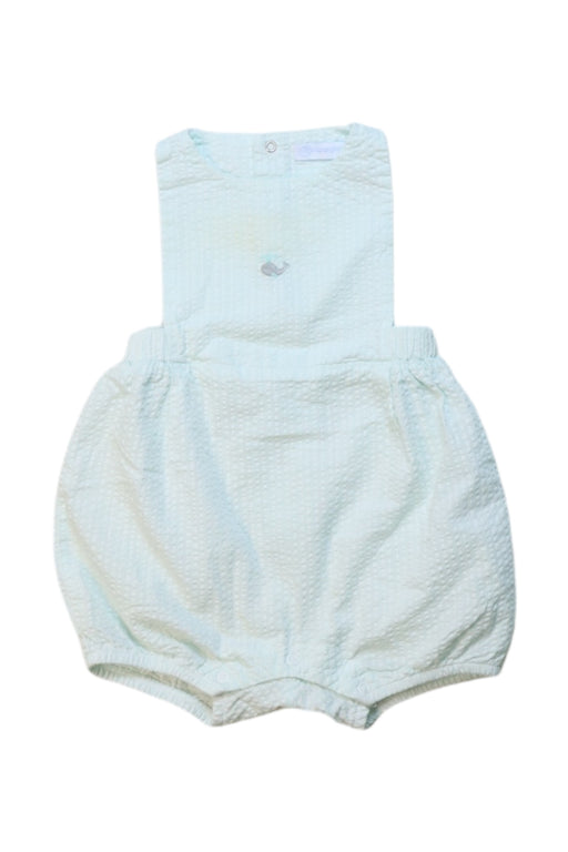 A Blue Sleeveless Bodysuits from Laranjinha in size 3-6M for girl. (Front View)