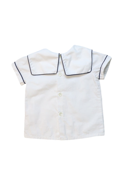 A White Short Sleeve Shirts from Kidiwi in size 3-6M for girl. (Back View)