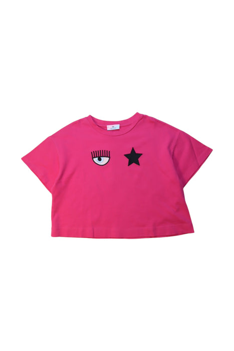 A Pink Short Sleeve T Shirts from Chiara Ferragni in size 8Y for girl. (Front View)