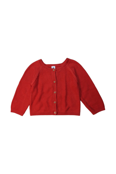 A Burgundy Cardigans from Petit Bateau in size 3T for girl. (Front View)