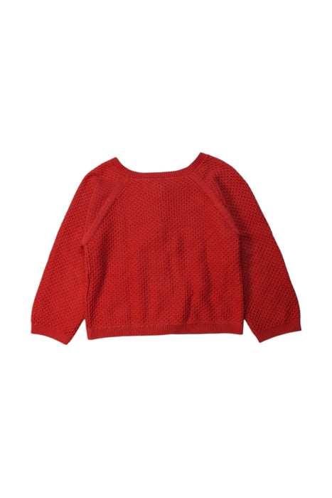 A Burgundy Cardigans from Petit Bateau in size 3T for girl. (Back View)