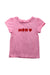 A Pink Short Sleeve T Shirts from Jacadi in size 3T for girl. (Front View)