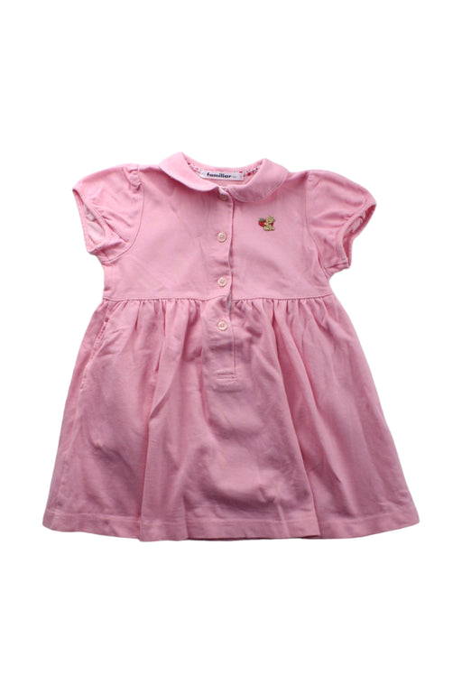 A Pink Short Sleeve Dresses from Familiar in size 2T for girl. (Front View)