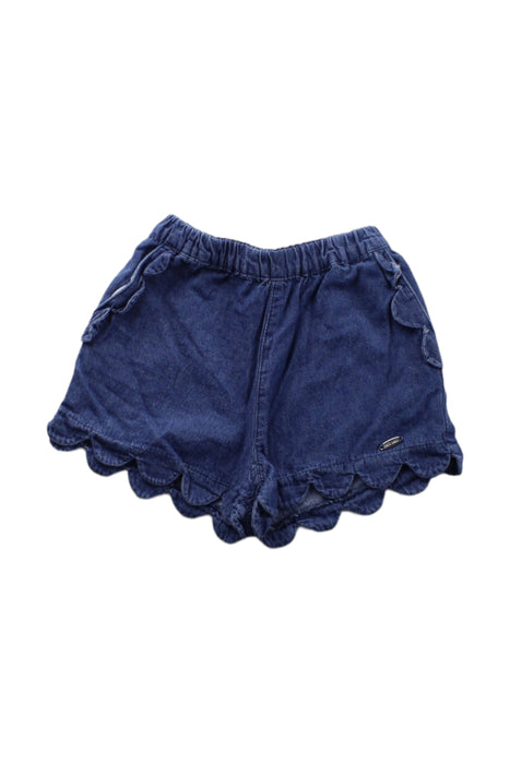 A Blue Shorts from Petit Main in size 18-24M for girl. (Front View)