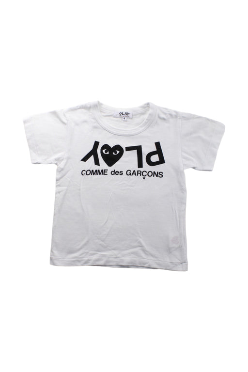 A White Short Sleeve T Shirts from Comme des Garcons in size 4T for boy. (Front View)