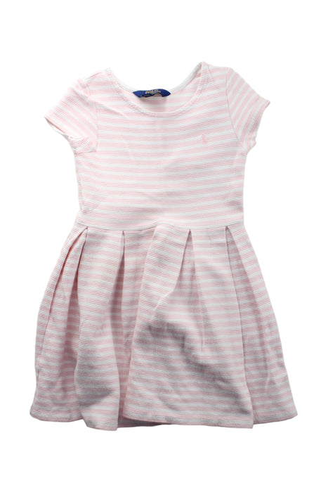 A Pink Short Sleeve Dresses from Polo Ralph Lauren in size 6T for girl. (Front View)