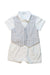 A Grey Short Sleeve Rompers from Nicholas & Bears in size 12-18M for boy. (Front View)