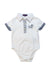 A Grey Short Sleeve Bodysuits from Nicholas & Bears in size 6-12M for boy. (Front View)