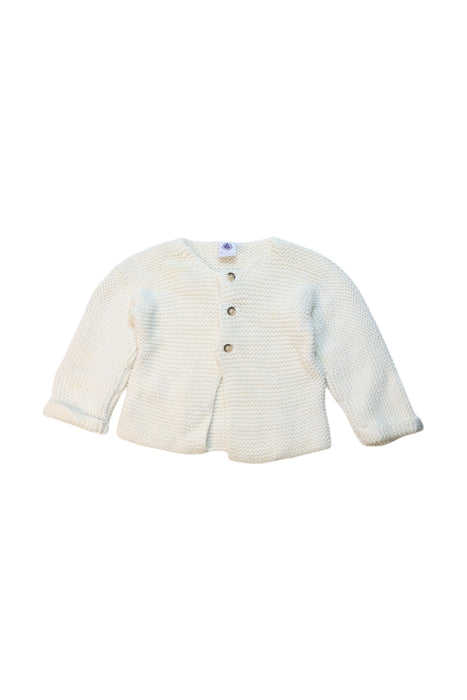 A White Cardigans from Petit Bateau in size 12-18M for girl. (Front View)