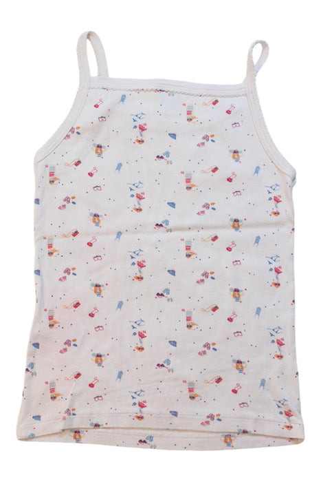 A White Sleeveless T Shirts from Petit Bateau in size 6T for girl. (Back View)