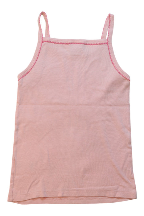 A Pink Sleeveless T Shirts from Petit Bateau in size 6T for girl. (Back View)