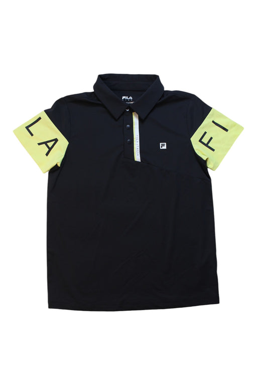 A Yellow Short Sleeve Polos from Fila in size 13Y for boy. (Front View)