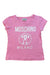 A Pink Short Sleeve T Shirts from Moschino in size 4T for girl. (Front View)