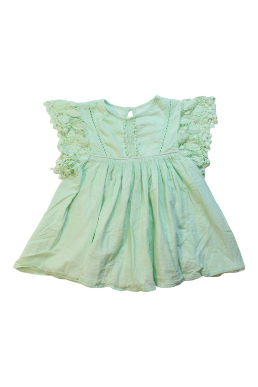 A Teal Sleeveless Dresses from Louise Misha in size 2T for girl. (Front View)