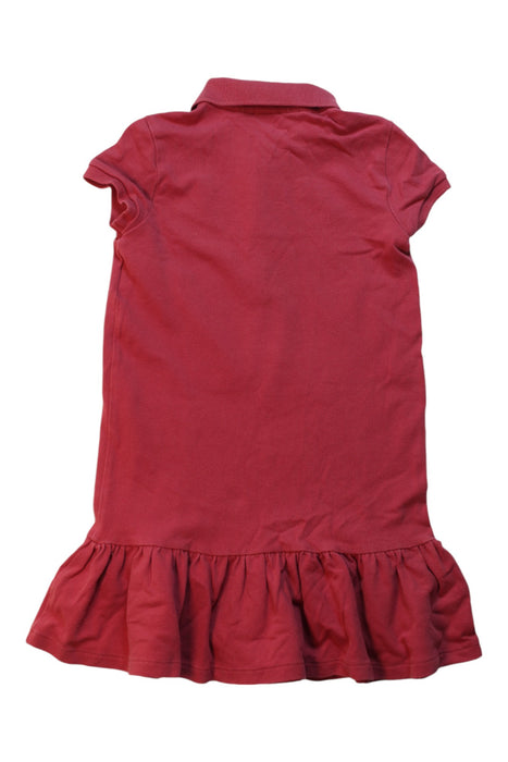 A Burgundy Short Sleeve Dresses from Polo Ralph Lauren in size 5T for girl. (Back View)