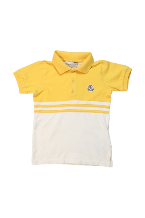 A Yellow Short Sleeve Polos from Moncler in size 18-24M for neutral. (Front View)