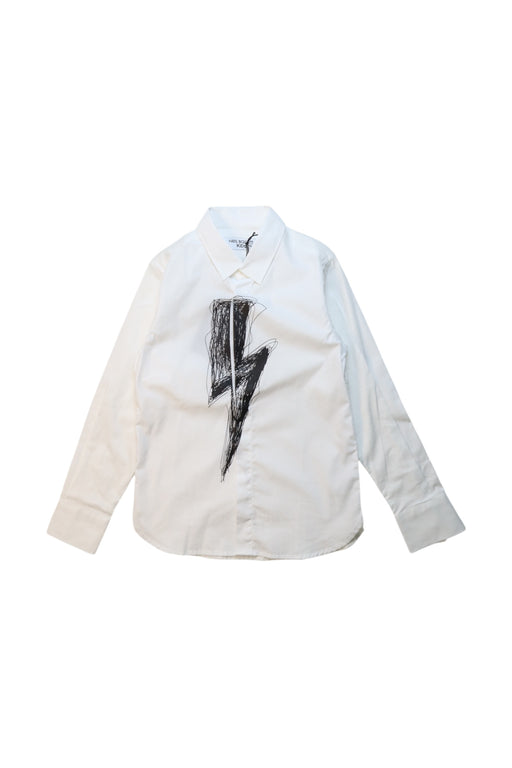 A White Long Sleeve Shirts from Neil Barrett Kids in size 6T for boy. (Front View)