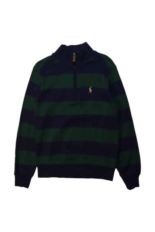 A Navy Zippered Sweatshirts from Polo Ralph Lauren in size 5T for boy. (Front View)