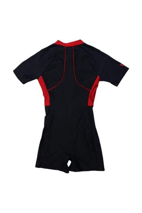 A Red Wetsuits from Arena in size 10Y for girl. (Back View)