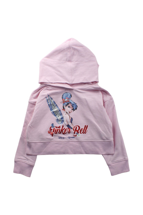 A Pink Hooded Sweatshirts from Monnalisa in size 3T for girl. (Front View)