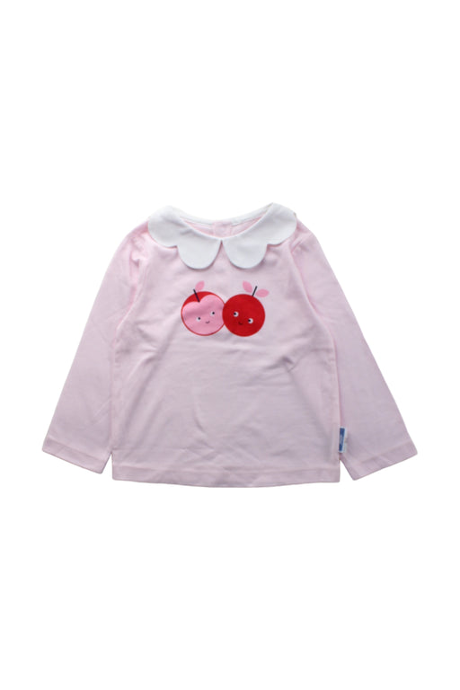 A Pink Long Sleeve Tops from Jacadi in size 3T for girl. (Front View)