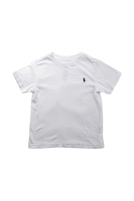 A White Short Sleeve T Shirts from Polo Ralph Lauren in size 3T for boy. (Front View)