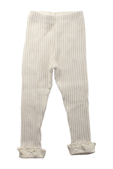 A White Leggings from Aosta in size 4T for girl. (Front View)