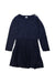 A Navy Long Sleeve Dresses from Petit Bateau in size 6T for girl. (Front View)