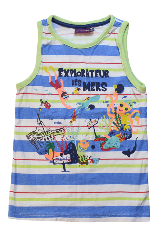 A Blue Sleeveless T Shirts from Sergent Major in size 5T for boy. (Front View)