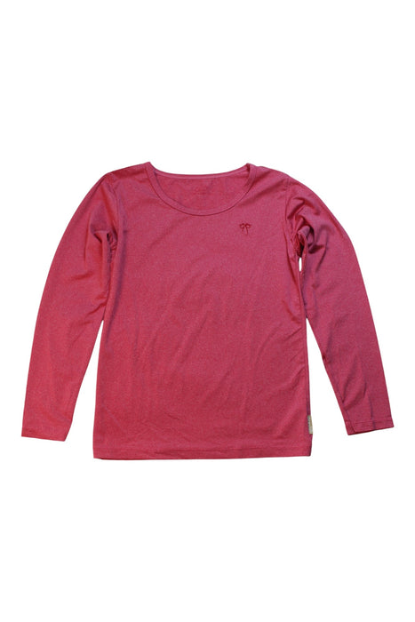 A Pink Long Sleeve T Shirts from Chickeeduck in size 7Y for girl. (Front View)