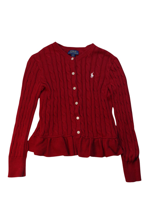 A Burgundy Cardigans from Polo Ralph Lauren in size 7Y for girl. (Front View)