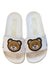 A White Slippers from Moschino in size 9Y for girl. (Back View)