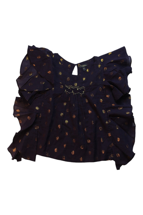 A Gold Short Sleeve Tops from Velveteen in size 6T for girl. (Front View)