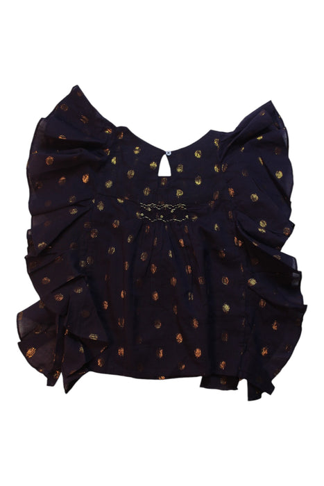 A Gold Short Sleeve Tops from Velveteen in size 6T for girl. (Back View)