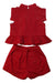 A Red Shorts Sets from Little Islanders in size 6T for girl. (Back View)