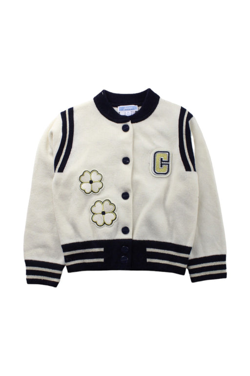 A White Cardigans from Jacadi in size 3T for boy. (Front View)