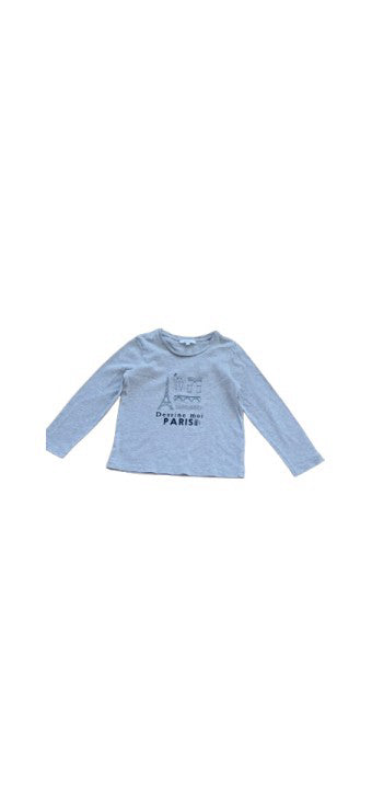 A Grey Long Sleeve T Shirts from Jacadi in size 6T for boy. (Front View)