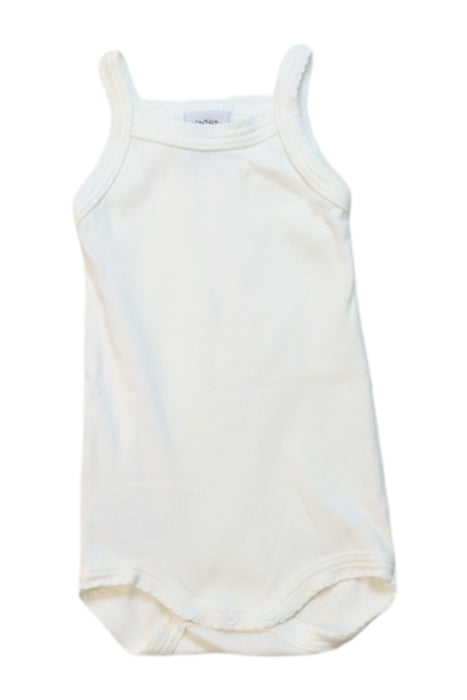 A White Sleeveless Bodysuits from Petit Bateau in size 0-3M for girl. (Front View)