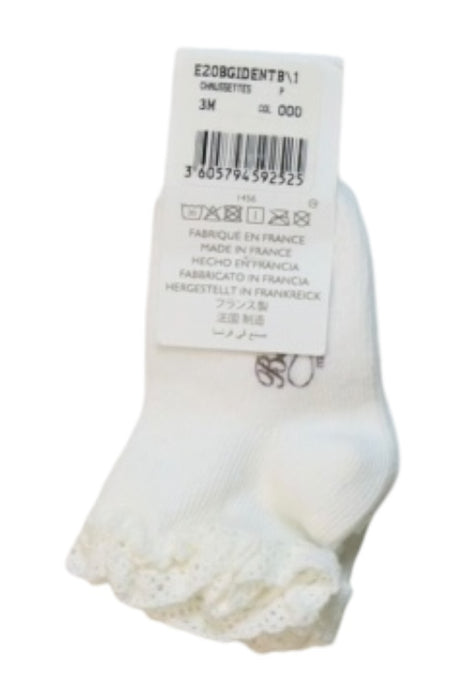 A White Socks from Bonpoint in size 0-3M for girl. (Back View)