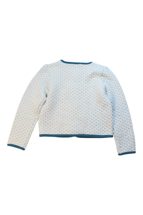 A Blue Cardigans from Petit Bateau in size 6T for girl. (Back View)