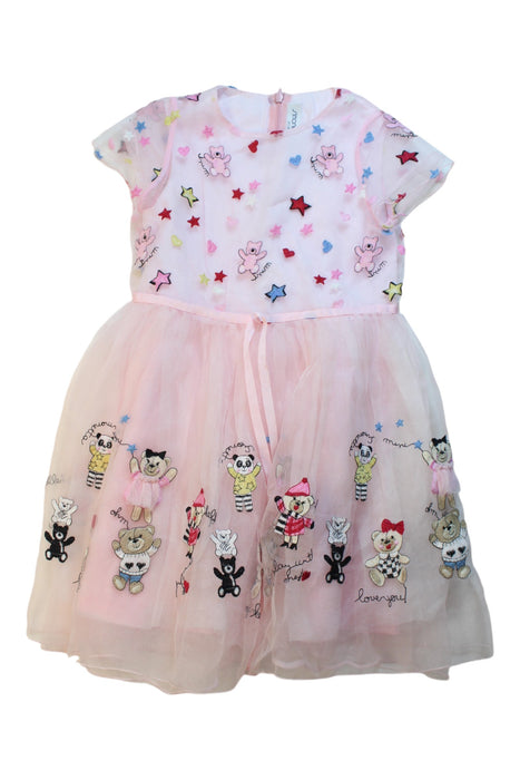 A Multicolour Short Sleeve Dresses from Simonetta in size 6T for girl. (Front View)