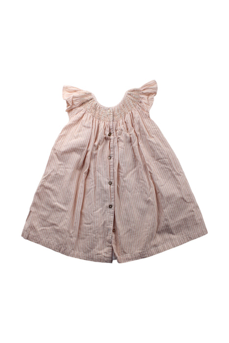 A Peach Sleeveless Dresses from Les Enfantines in size 2T for girl. (Back View)