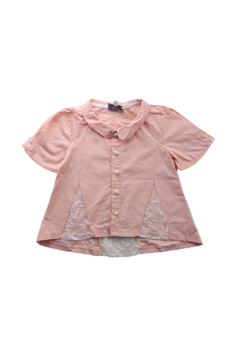 A Pink Short Sleeve Shirts from Vauva in size 3T for girl. (Front View)