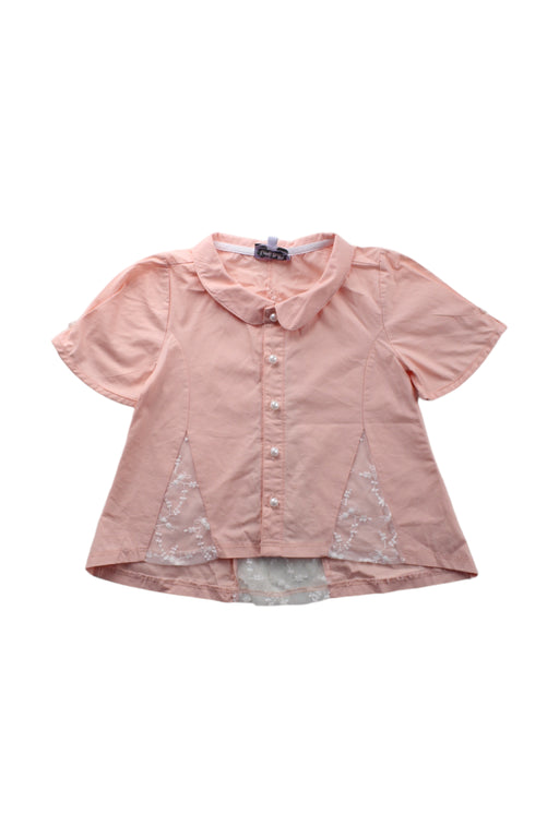 A Pink Short Sleeve Shirts from Vauva in size 3T for girl. (Front View)