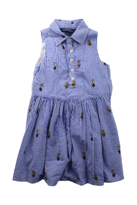 A Blue Sleeveless Dresses from Polo Ralph Lauren in size 3T for girl. (Front View)