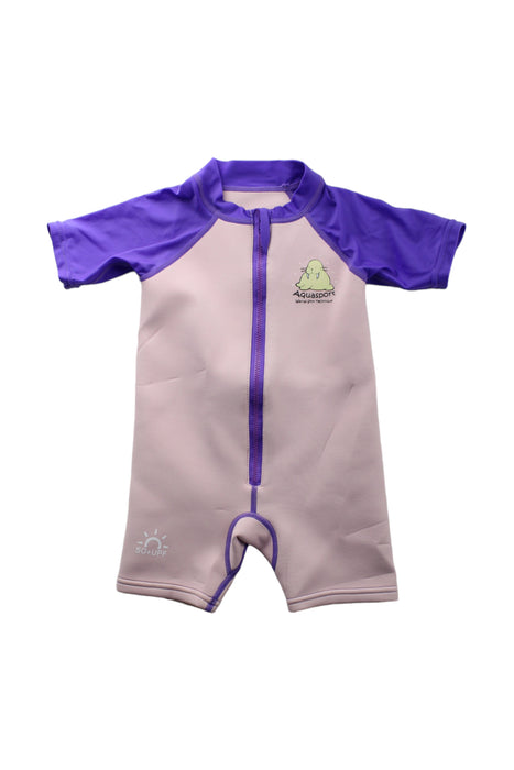 A Pink Wetsuits from Aquasport in size 3T for girl. (Front View)