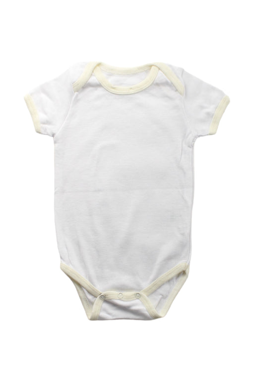 A White Short Sleeve Bodysuits from Babymio in size Newborn for neutral. (Front View)