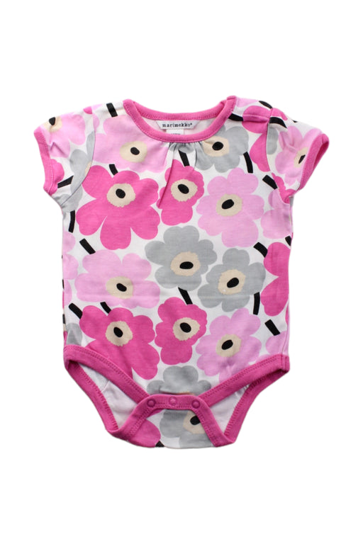 A Pink Short Sleeve Bodysuits from Marimekko in size 3-6M for girl. (Front View)